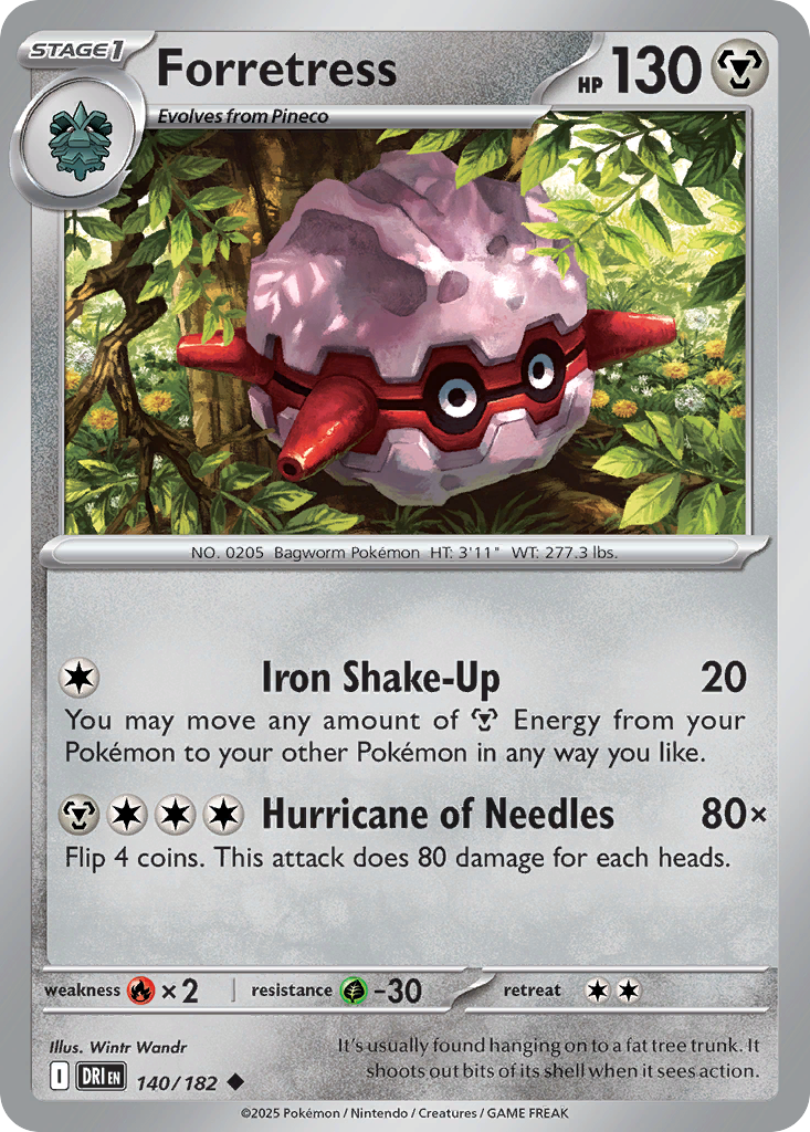 Forretress 140/182 Uncommon Destined Rivals Reverse Holo