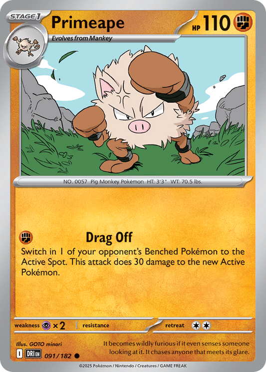 Primeape 091/182 Common Destined Rivals Reverse Holo
