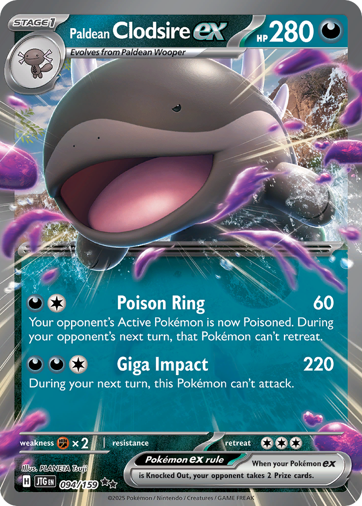 Paldean Clodsire ex 094/159 Double Rare Journey Together Pokemon Holo