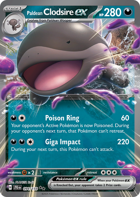 Paldean Clodsire ex 094/159 Double Rare Journey Together Pokemon Holo