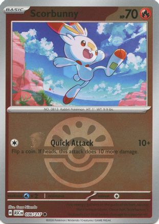 Scorbunny (Friend Ball) 036/217 Common Ascended Heroes Reverse Holo