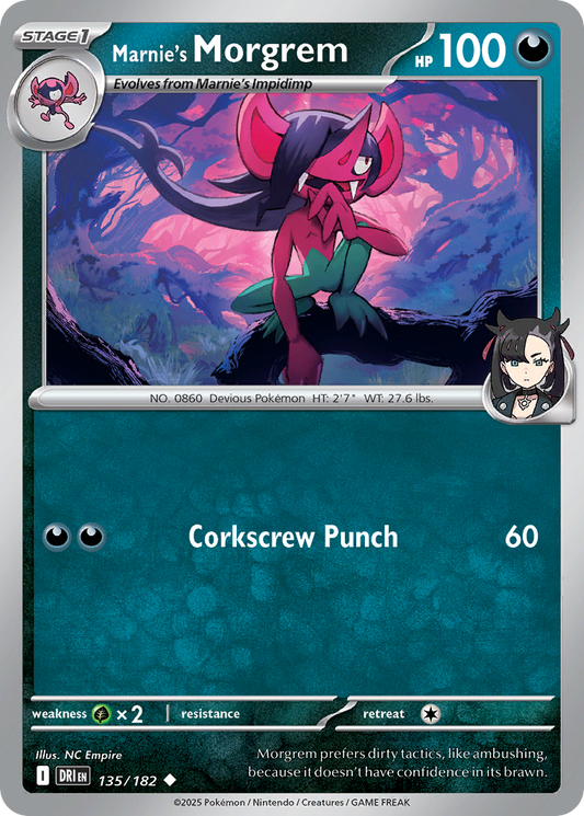 Marnie's Morgrem 135/182 Uncommon Destined Rivals Reverse Holo
