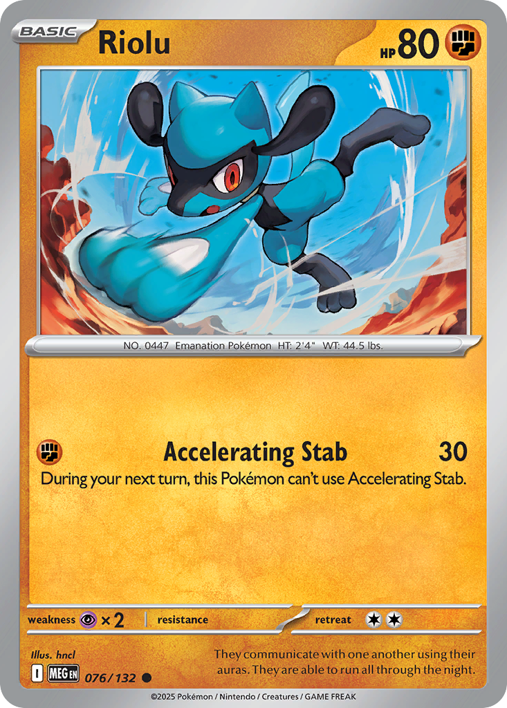 Riolu 076/132 Common Mega Evolution Reverse Holo
