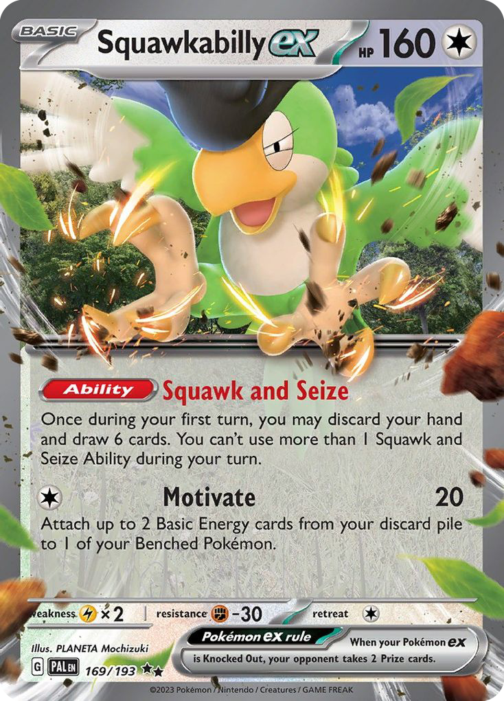 Squawkabilly ex 169/193 Double Rare Paldea Evolved Pokemon Holo