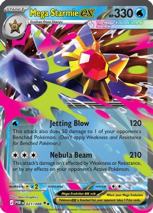 Mega Starmie ex 021/088 Double Rare Perfect Order
