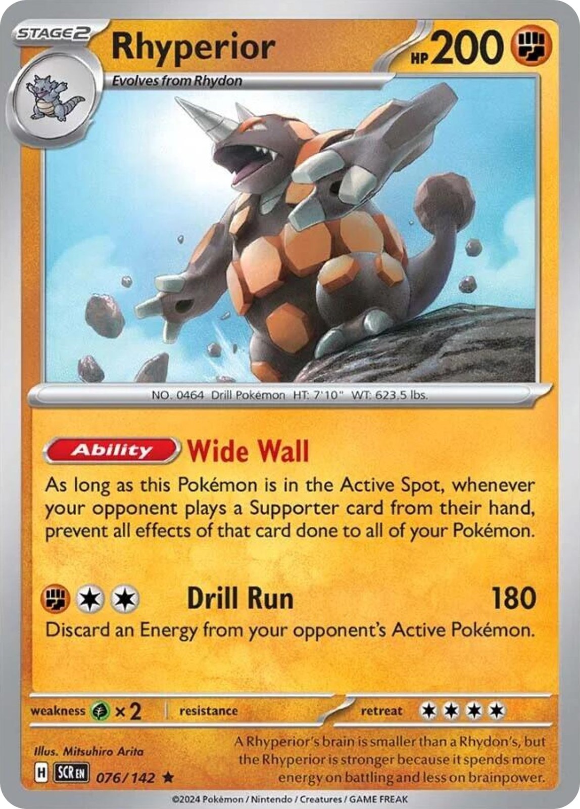Rhyperior 76/142 Rare Stellar Crown Reverse Holo