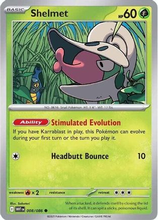 Shelmet 008/086 Common White Flare Reverse Holo
