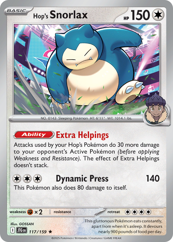 Hop's Snorlax 117/159 Rare Journey Together Holo