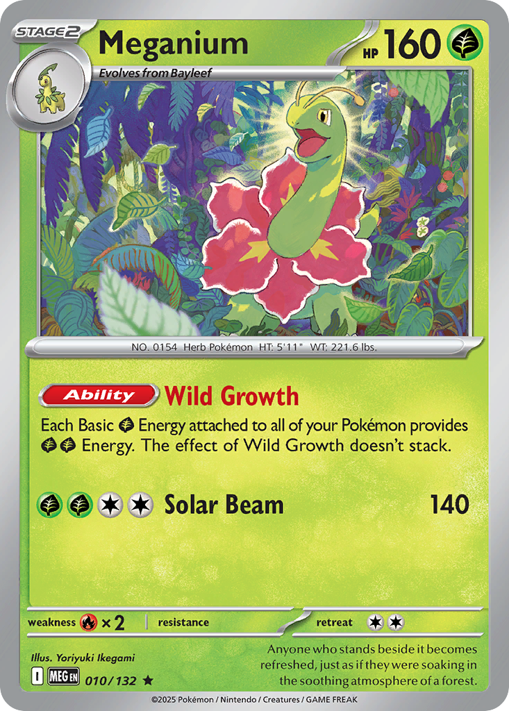Meganium 010/132 Rare Mega Evolution Reverse Holo