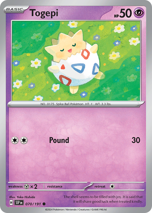 Togepi 070/191 Common Surging Sparks Reverse Holo