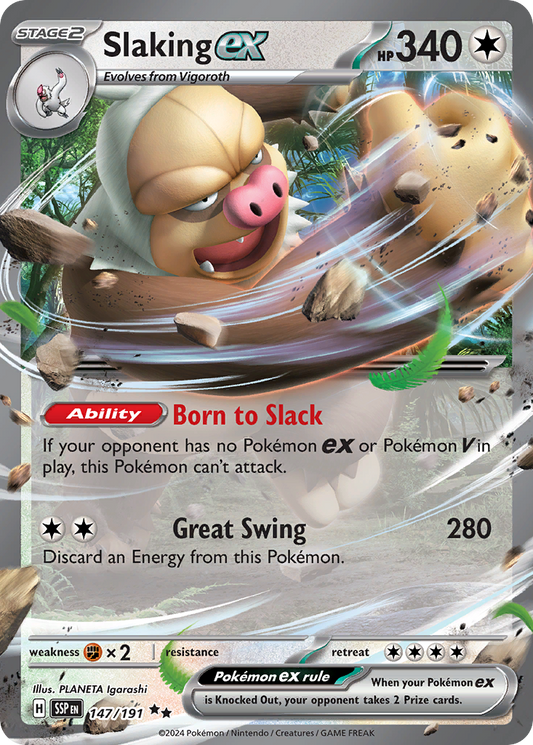 Slaking ex 147/191 Double Rare Surging Sparks Pokemon Holo