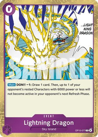 Lightning Dragon OP15-077 Rare Adventure on Kami's Island