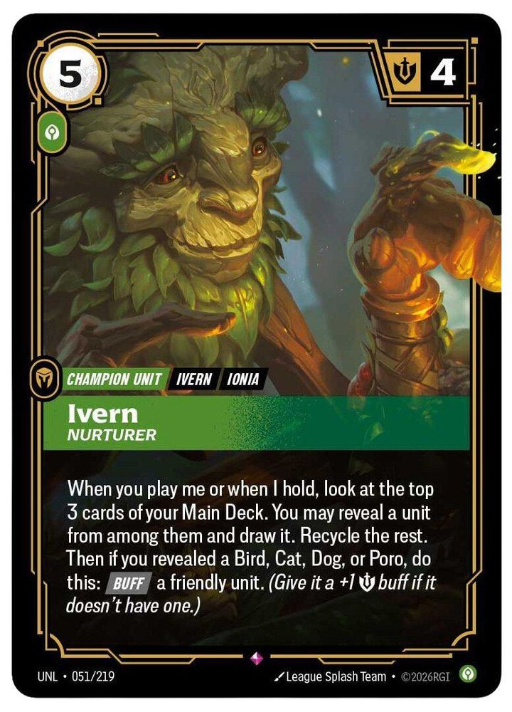 Ivern - Nurturer 051/219 Rare Unleashed Foil