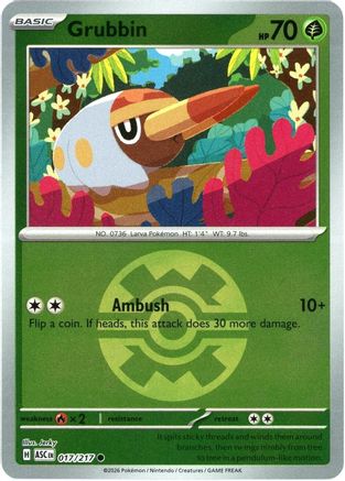 Grubbin (Quick Ball) 017/217 Holo Common Ascended Heroes