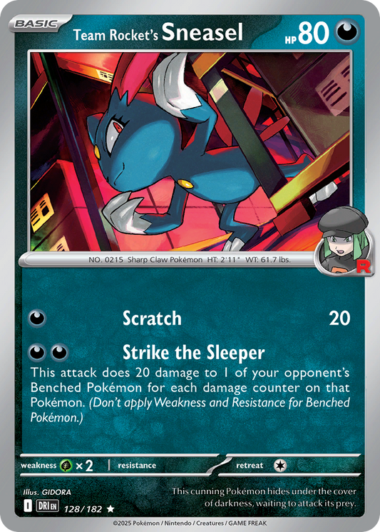 Team Rocket's Sneasel 128/182 Rare Destined Rivals Holo