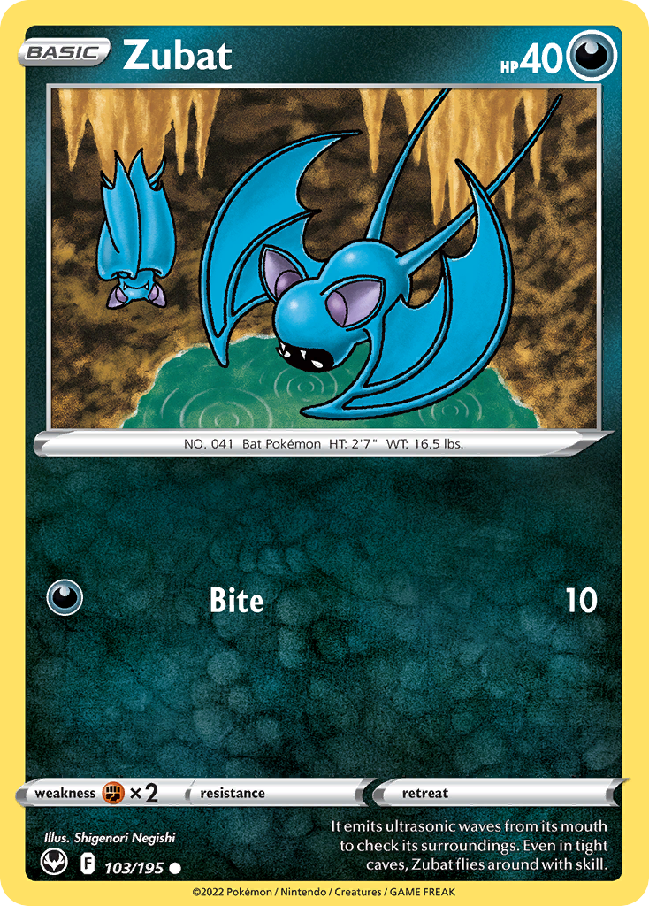 Zubat 103/195 Common Silver Tempest