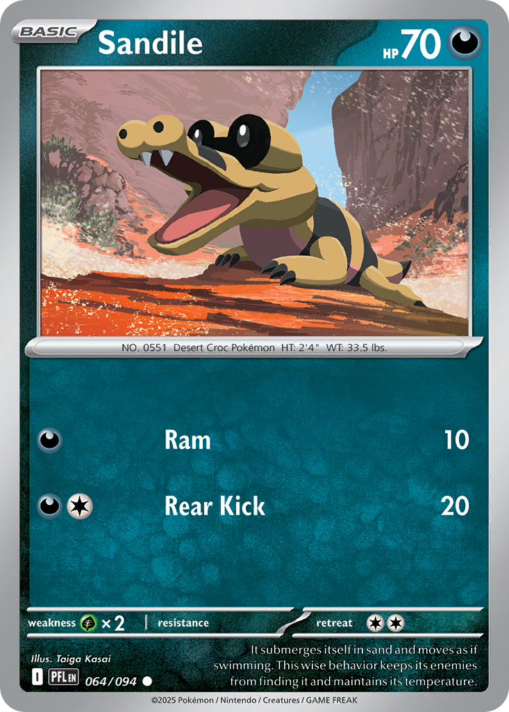 Sandile 064/094 Common Phantasmal Flames Reverse Holo