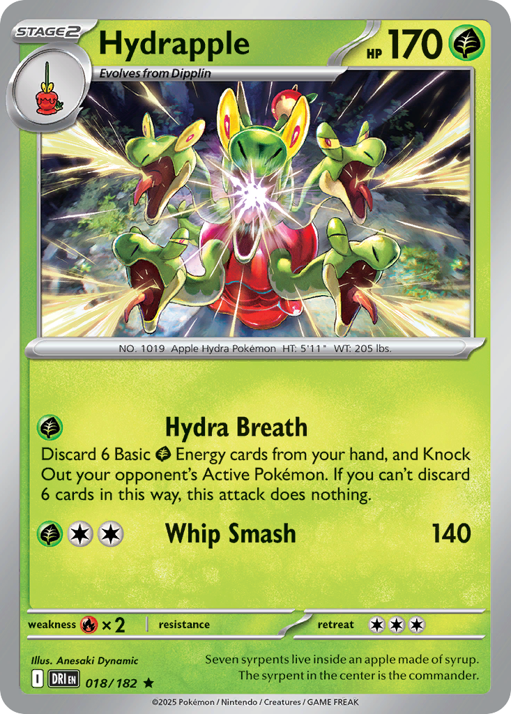 Hydrapple 018/182 Rare Destined Rivals Holo