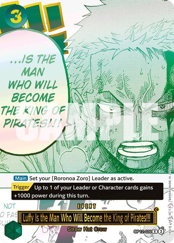 Luffy Is the Man Who Will Become the King of Pirates!!! (Japanese Version 3rd Anniversary Set) OP12-039 Promotion Cards Foil