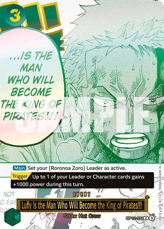 Luffy Is the Man Who Will Become the King of Pirates!!! (Japanese Version 3rd Anniversary Set) OP12-039 Promotion Cards Foil