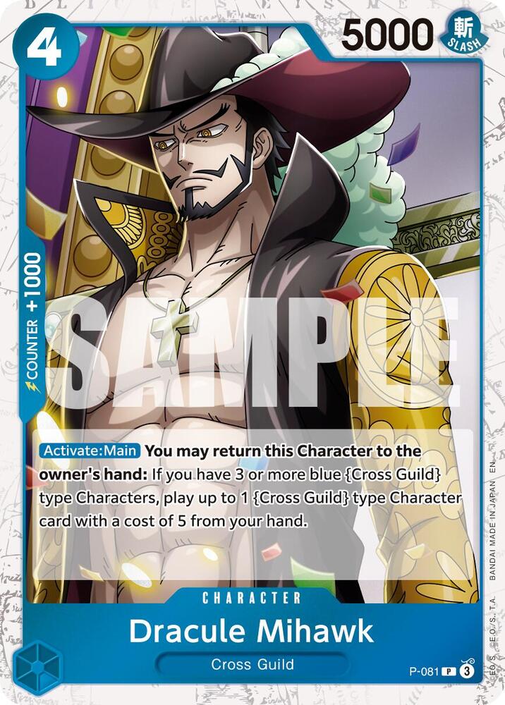 Dracule Mihawk (Pirate Foil) P-081 Premium Booster -The Best- Vol. 2 Foil