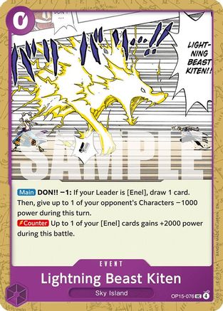 Lightning Beast Kiten OP15-076 Uncommon Adventure on Kami's Island