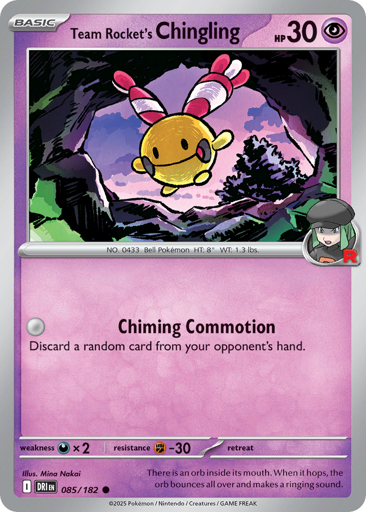 Team Rocket's Chingling 085/182 Common Destined Rivals Reverse Holo