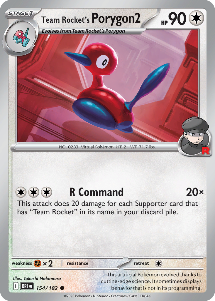 Team Rocket's Porygon2 154/182 Common Destined Rivals