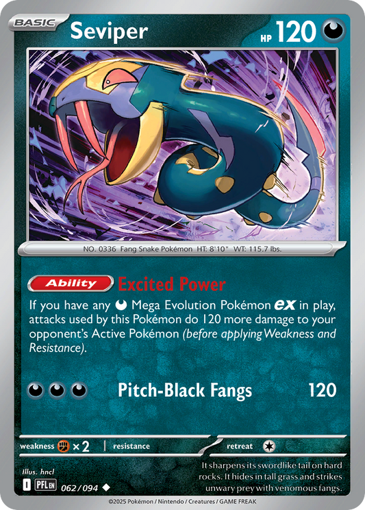 Seviper 062/094 Uncommon Phantasmal Flames Reverse Holo