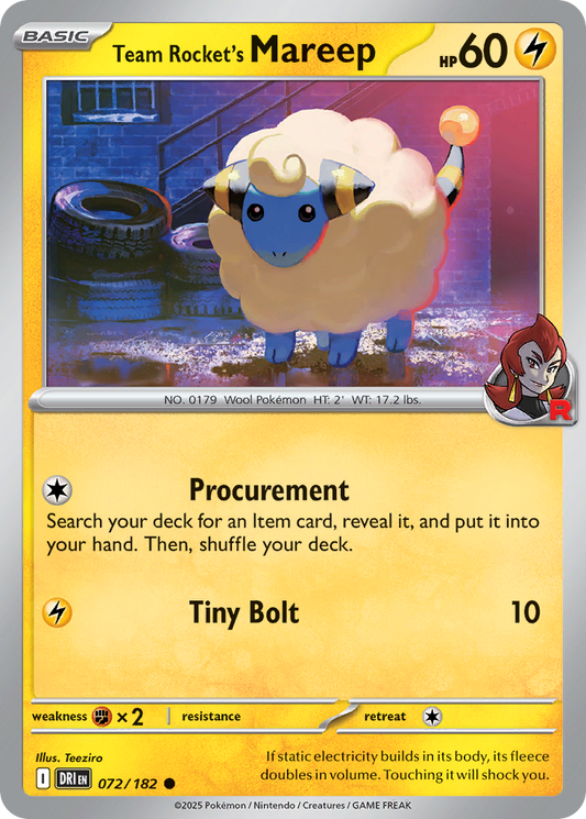 Team Rocket's Mareep 072/182 Common Destined Rivals