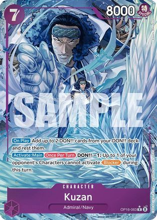 Kuzan (Alternate Art) OP16-063 Rare The Time of Battle Foil