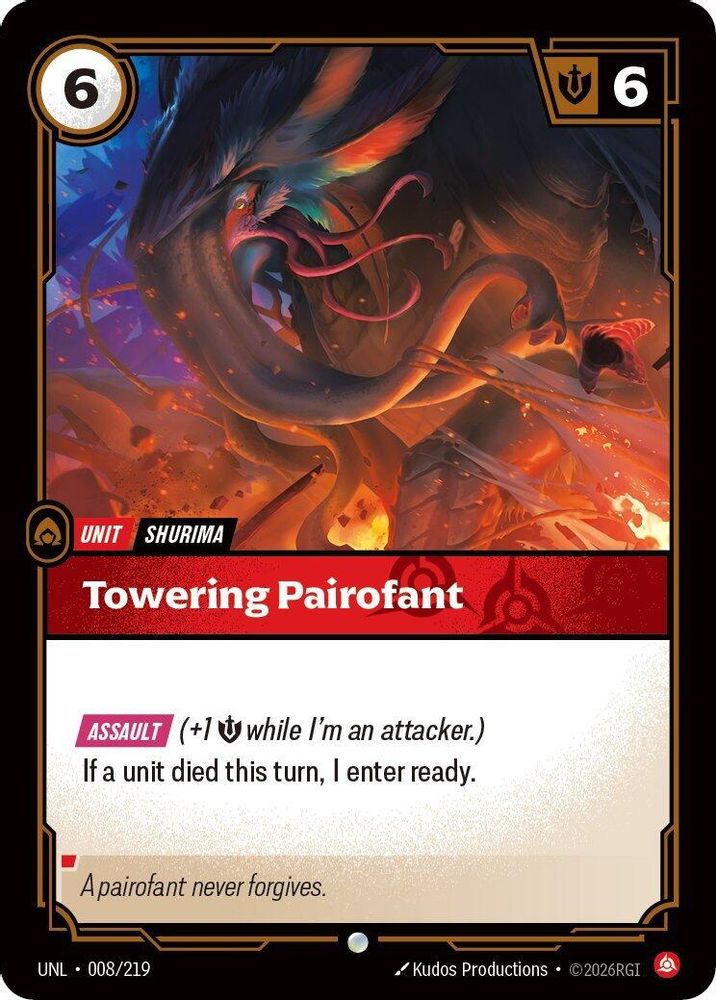 Towering Pairofant 008/219 Common Unleashed Foil
