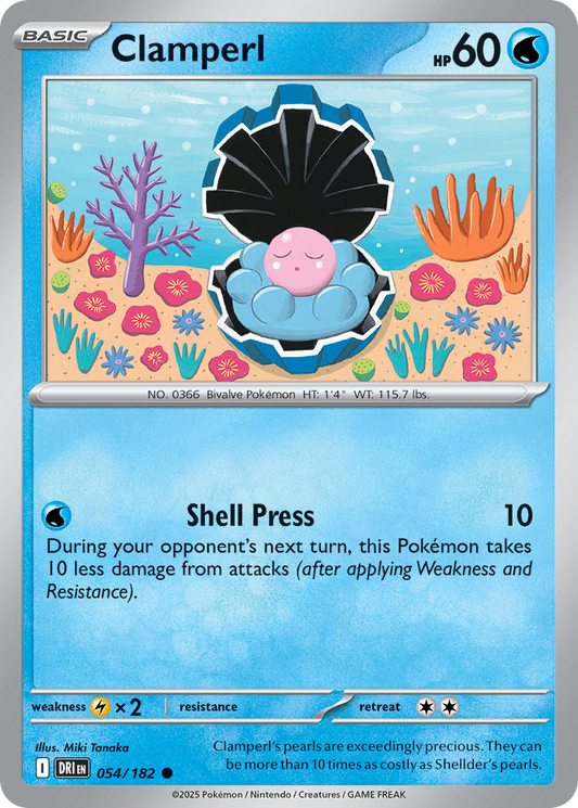 Clamperl 054/182 Common Destined Rivals Reverse Holo