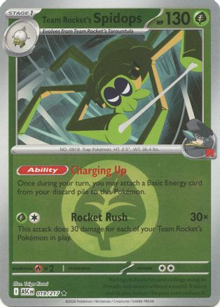 Team Rocket's Spidops (Energy Symbol Pattern) 019/217 Ascended Heroes Reverse Holo