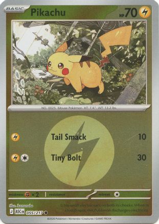 Pikachu (Energy Symbol Pattern) 055/217 Ascended Heroes Reverse Holo