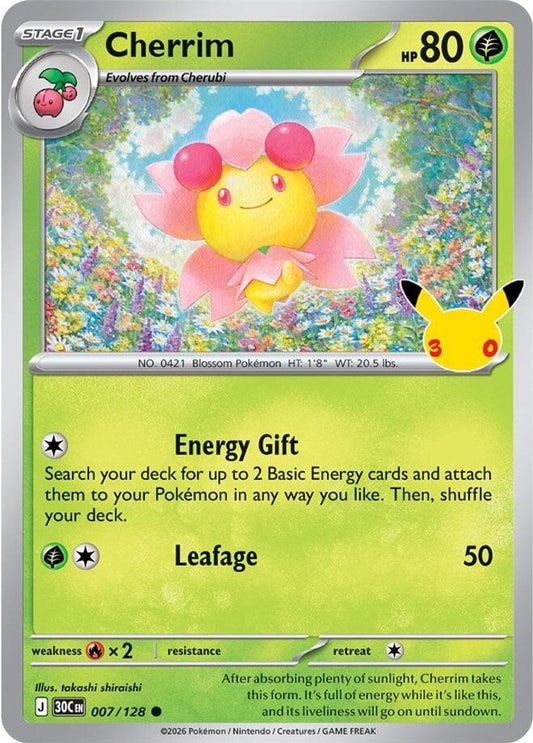 Cherrim 007/128 Holo Common ME: 30th Celebration Pokemon Near Mint