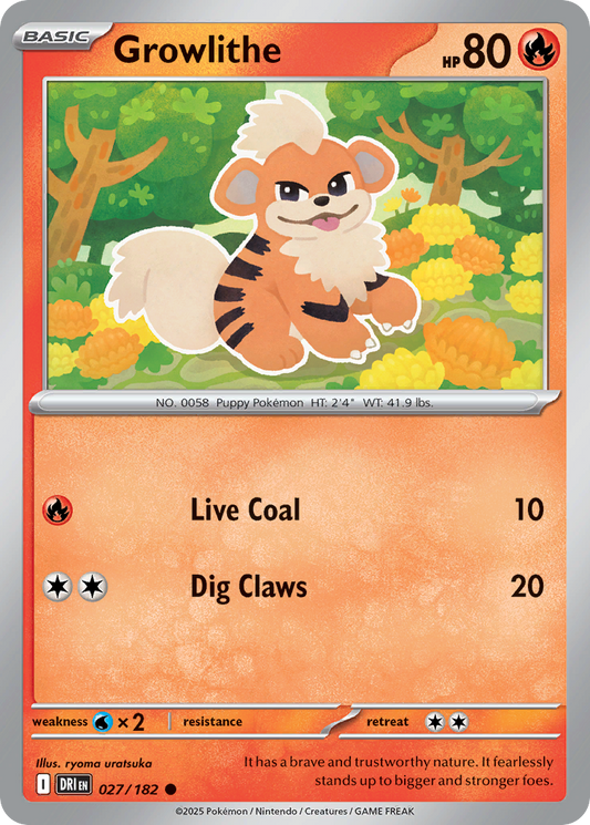 Growlithe 027/182 Common Destined Rivals Reverse Holo