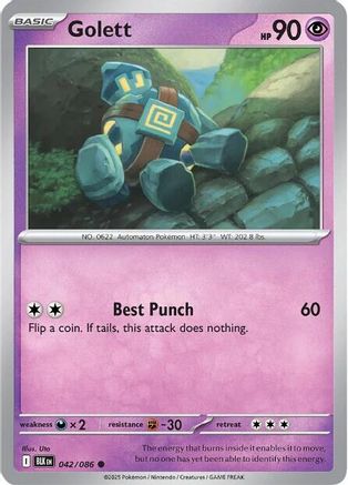 Golett 042/086 Common Black Bolt Reverse Holo