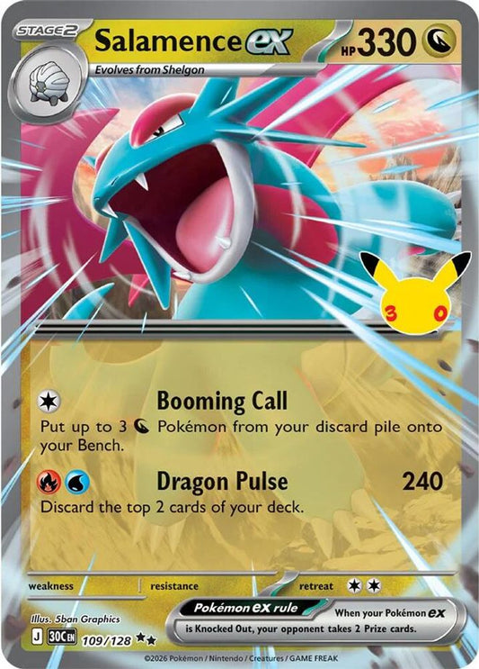 Salamence ex 109/128 Double Rare ME: 30th Celebration Pokemon Holo Near Mint