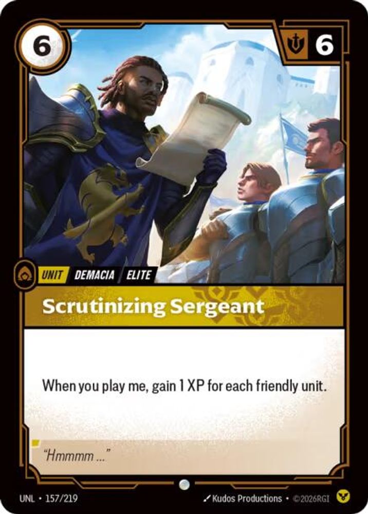 Scrutinizing Sergeant 157/219 Common Unleashed