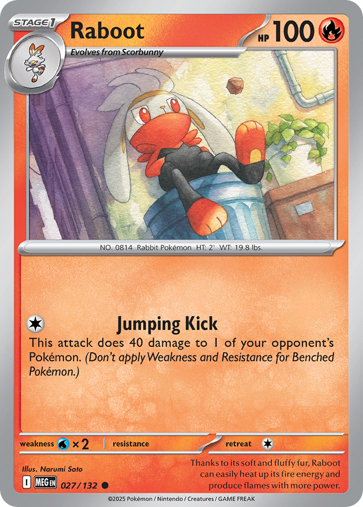 Raboot 027/132 Common Mega Evolution Reverse Holo