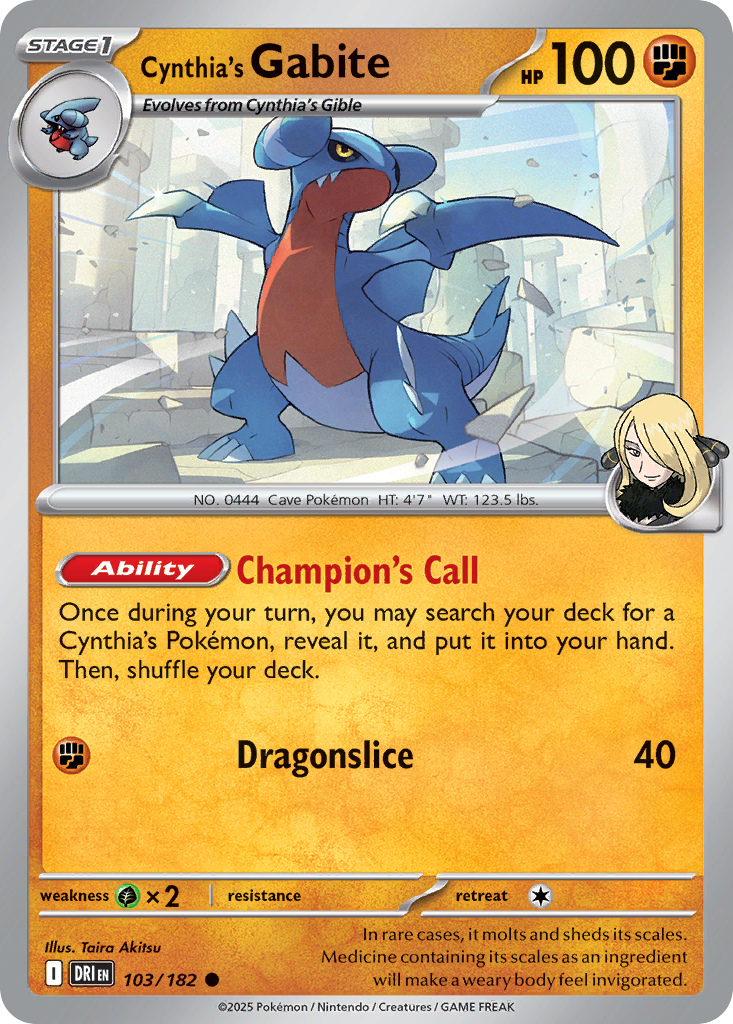 Cynthia's Gabite 103/182 Common Destined Rivals