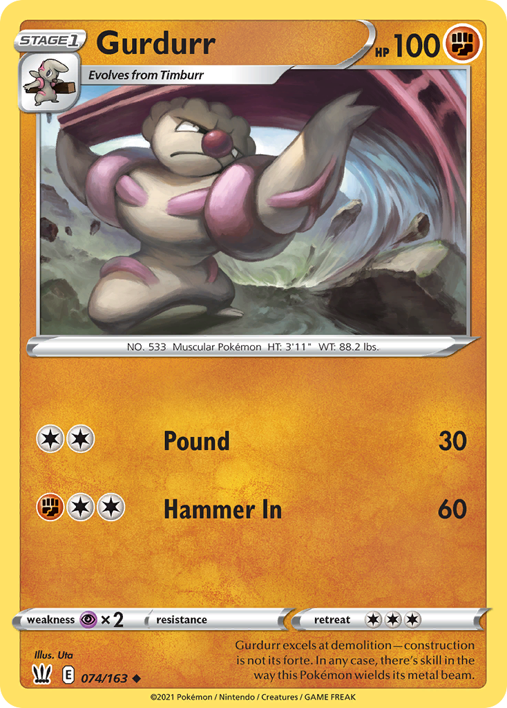 Gurdurr 074/163 Uncommon Battle Styles Reverse Holo