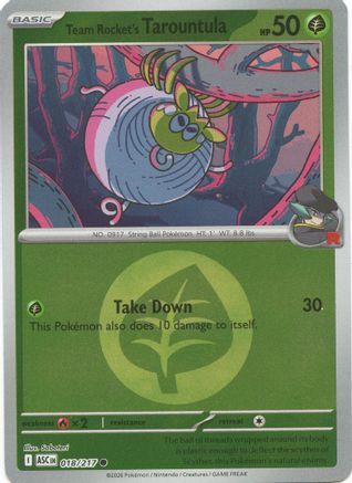 Team Rocket's Tarountula (Energy Symbol Pattern) 018/217 Ascended Heroes Reverse Holo