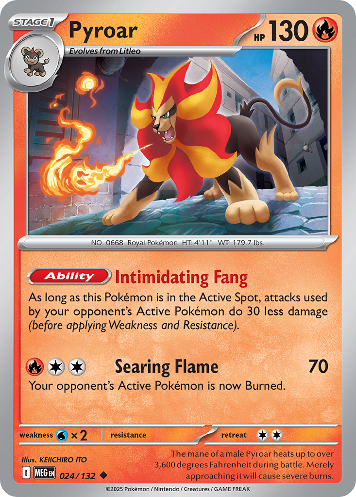 Pyroar 024/132 Uncommon Mega Evolution Reverse Holo