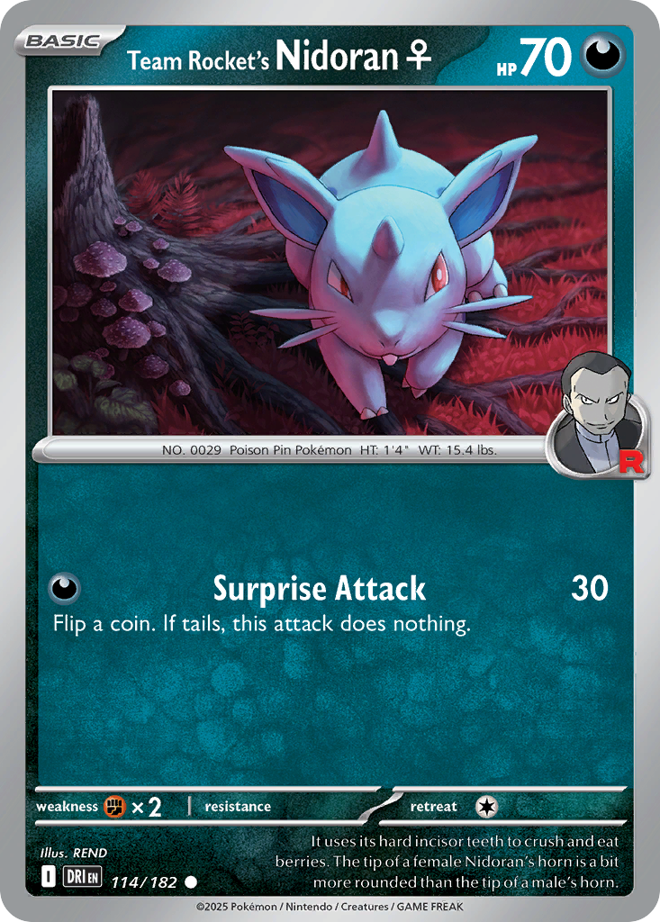 Team Rocket's NidoranF 114/182 Common Destined Rivals