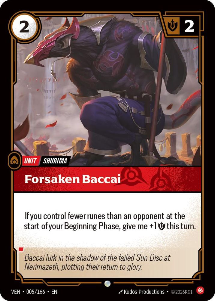 Forsaken Baccai 005/166 Common Vendetta Foil