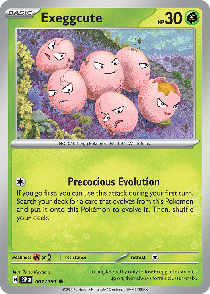Exeggcute 001/191 Common Surging Sparks Reverse Holo