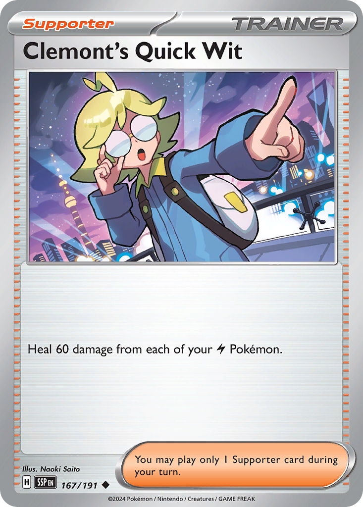 Clemont's Quick Wit 167/191 Uncommon Surging Sparks