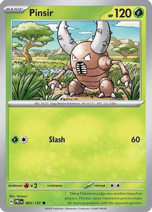 Pinsir 003/131 Common Prismatic Evolutions Reverse Holo